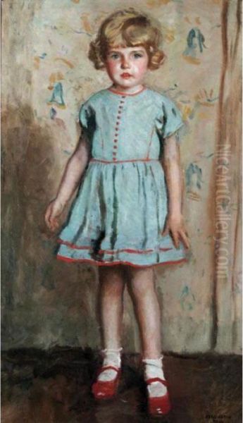 Young Girl In A Blue Dress - view 1
