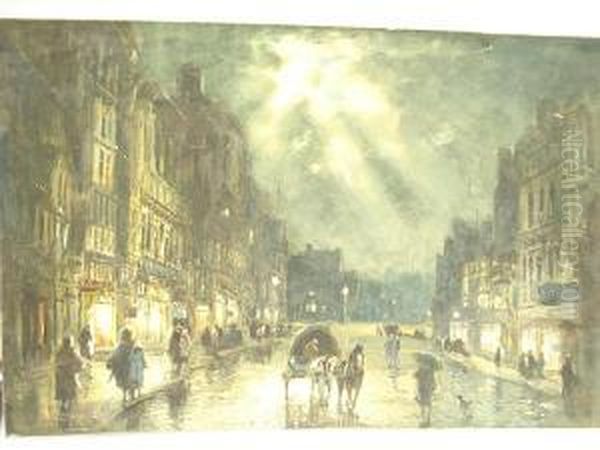 Moonlit City Street - view 1