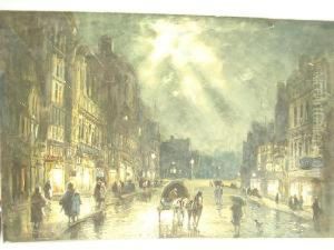 Moonlit City Street by William Manners
