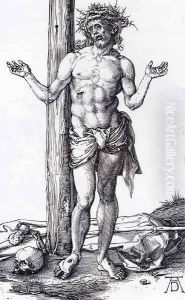 Man Of Sorrows With Hands Raised by Albrecht Durer