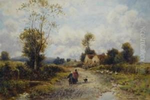 Igures And Dog On A Country Lane