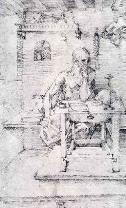 St Jerome In His Study (Without Cardinals Robes) by Albrecht Durer