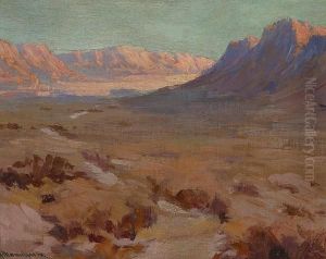Sun And Shadow In A Desert Valley by Jean Mannheim