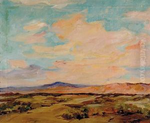 Desert Sunset Landscape by Jean Mannheim