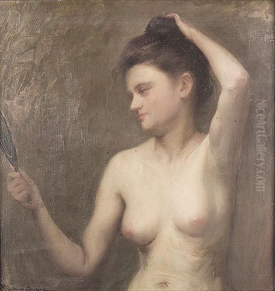 A Nude Combing Her Hair - view 1