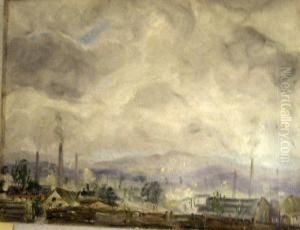 Landscape In Hungary With Chimneys