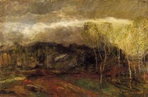 Landscape With Birch Trees by Gusztav Mannheimer