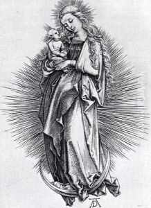 The Virgin On The Crescent 1499 by Albrecht Durer