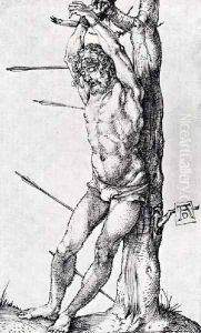 St Sebastian At The Tree by Albrecht Durer