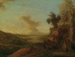 Paesaggio Fluviale Collinare Con Un Mulino