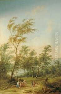 Landschaft Mit
 Figurenstaffage. by Bernhard Gottfried Manskirch