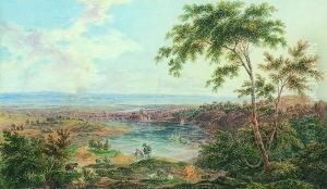 Weite Landschaft Mit Blick Auf
 Schloss Chepstow.