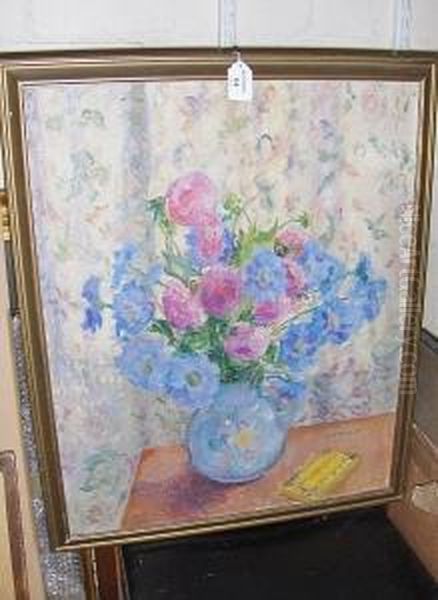Still Life Of Scabious And Dahlias - view 1