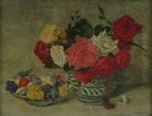 Roses In A Bowl And Violets In A Dish by James Bolivar Manson