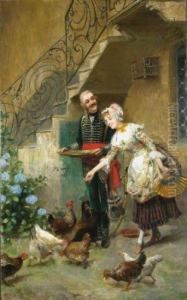 Feeding Chickens by Giocomo Mantegazza
