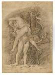 Hercules And Antaeus. by Andrea Mantegna