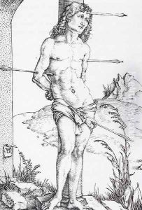 St Sebastian At The Column First State by Albrecht Durer