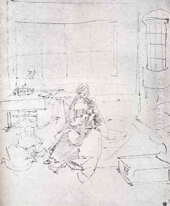The Holy Family In A Room by Albrecht Durer