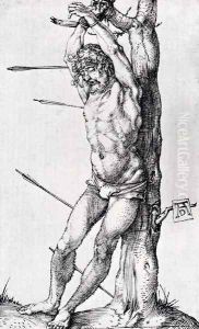 St. Sebastian At The Tree by Albrecht Durer