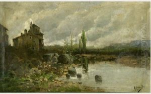 Paisaje Con Casas.