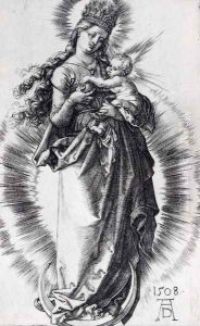 The Virgin On The Crescent With A Crown Of Stars (Second State) by Albrecht Durer