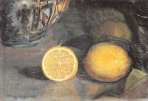 Natura Morta Con Vaso Cinese E Limoni Natura Morta Con Vaso Cinese E Limoni