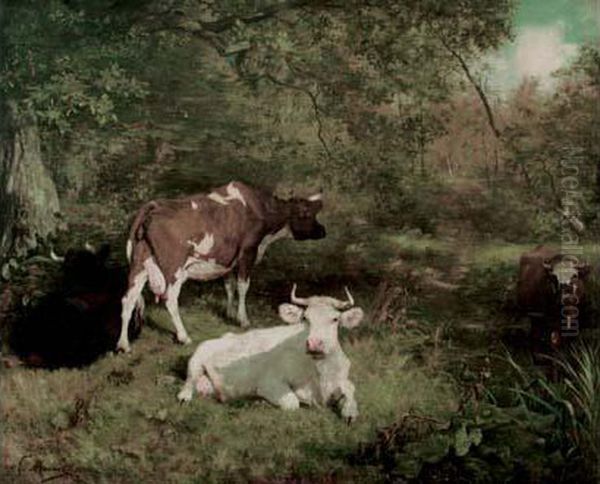 < Troupeau Sous Les Arbres >, 1881. - view 1