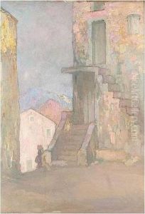 Village In Provence by Pierre Amede Marcel-Beronneau