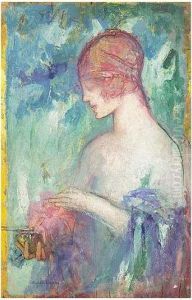 Study For Femme Au Parfume by Pierre Amede Marcel-Beronneau