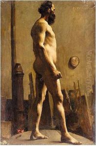 Male Nude In The Studio Of Gustave Moreau by Pierre Amede Marcel-Beronneau