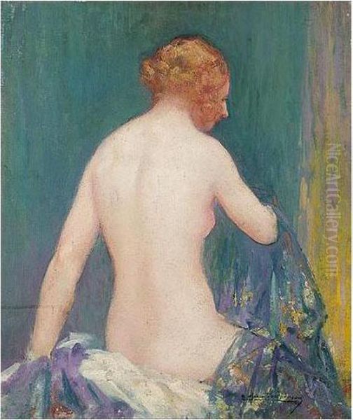 Nude With Blue Robe - view 1