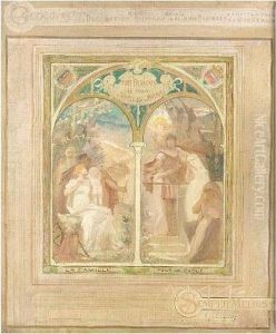 Study For The 'salle De Mariages' In The Town Hall, Bordeaux by Pierre Amede Marcel-Beronneau