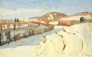 Paysage Enneige by Jules Oury, Dit Marcel-Lenoir