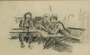 Street Scene; Tavern Scene With 3 Figures(2)