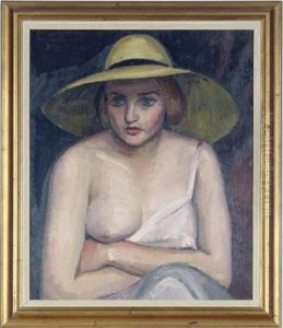 A Seated Woman With A Yellow Hat