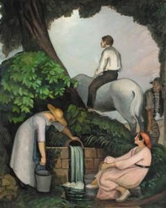 Paysans A La Source D'eau by Jean Hippolyte Marchand