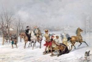Begegnung Vor Der Winterlichen Stadt Begegnung Vor Der Winterlichen Stadt