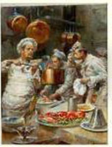 A La Cuisine, Circa 1893 by Ludovico Marchetti