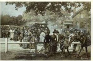 Les Courses D'automne Au Bois De Boulogne, L'enceinte Du Pesage by Ludovico Marchetti