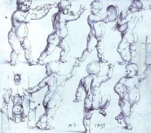 Putti Dancing and Making Music by Albrecht Durer