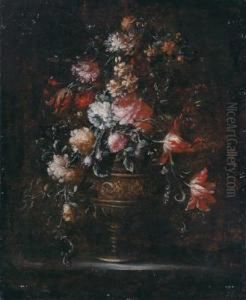Arrangiamento Di Fiori In Un Vaso Metallico by Elisabetta Marchioni