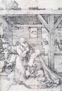 The Nativity: Adoration Of The Christ Child In The Stables with The Virgin And St. Joseph by Albrecht Durer