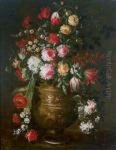 Mazzo Di Fiori In Vaso Di Terracotta