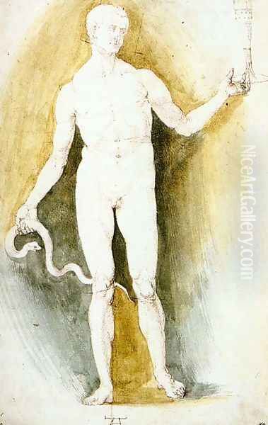 Male Nude with a Glass and Snake, so-called Asclepius - view 1