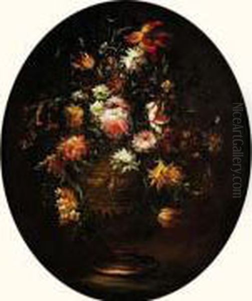 Nature Morte Au Vase De Fleurs Sur Un Entablement - view 1