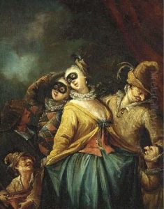 Arlecchino, Colombina And Other Commedia Dell'arte Characters by Marco Marcola