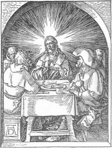 Small Passion, 32. Christ and the Disciples at Emmaus by Albrecht Durer