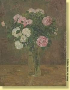 Vase Fleuri De Roses by Marie-Antoinette Marcotte