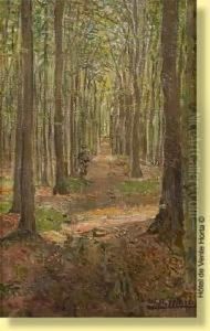 Promeneur Dans L'allee by Marie-Antoinette Marcotte