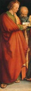 Four Holy Men (left panel): St. John and St. Peter by Albrecht Durer